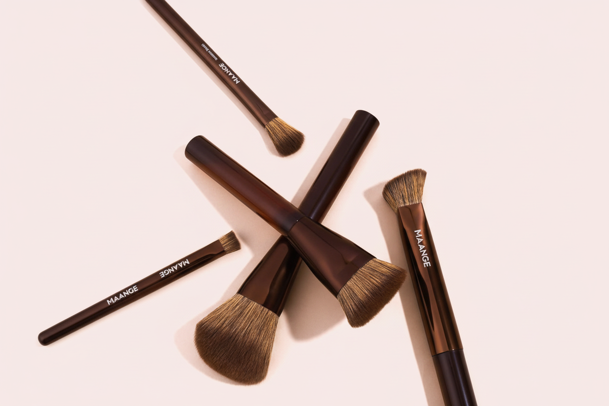 MAANGE brushes clean pink background