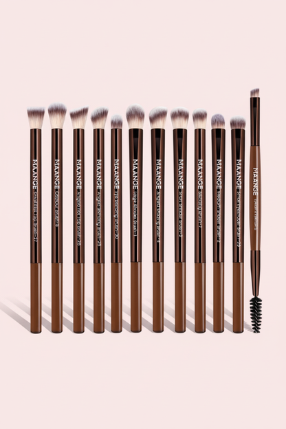 13-Piece Brush Set - Pink Background