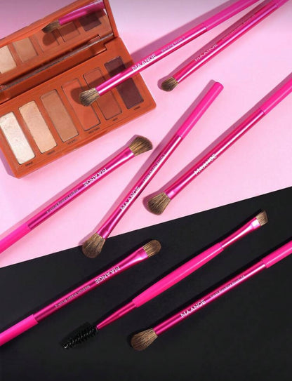 Hot Pink Eye Makeup Brush Set - 13 Pieces