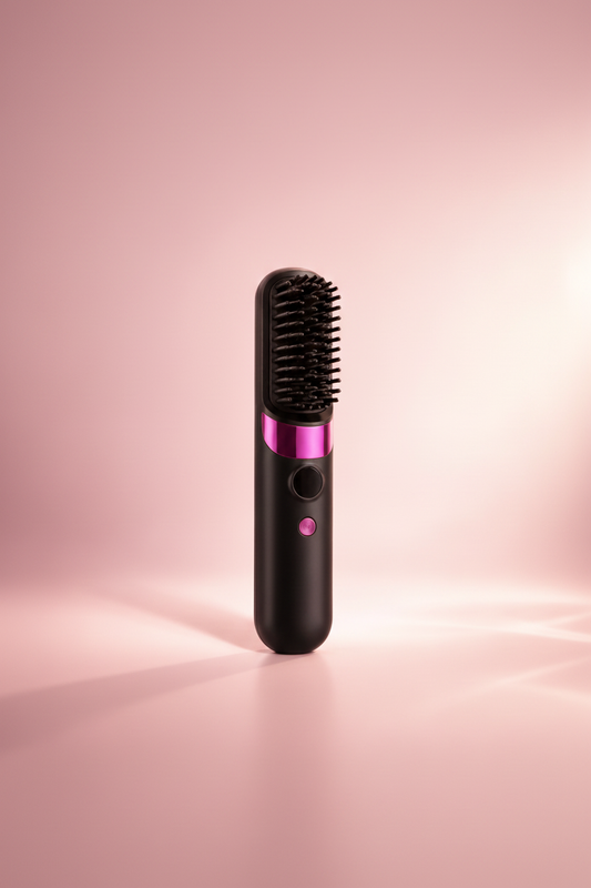 Cordless Brush on Soft Pink Background
